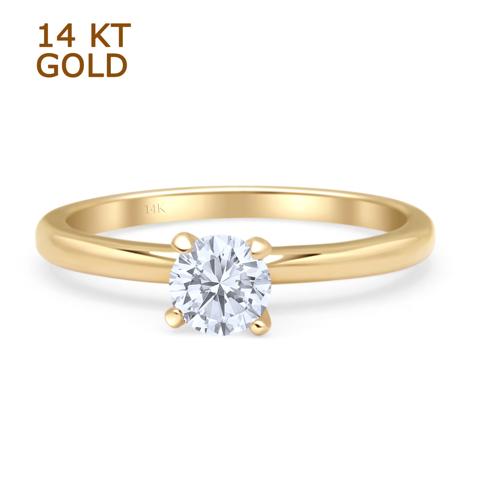 Minimalist Round Solitaire Gold Ring