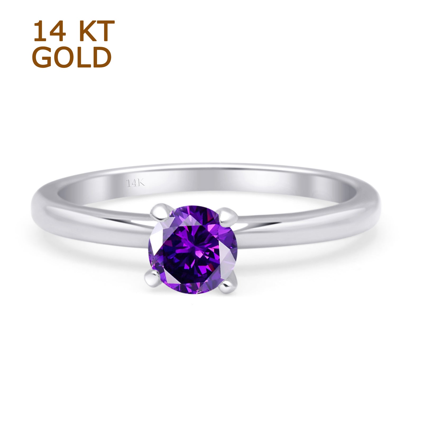 Minimalist Round Solitaire Gold Ring