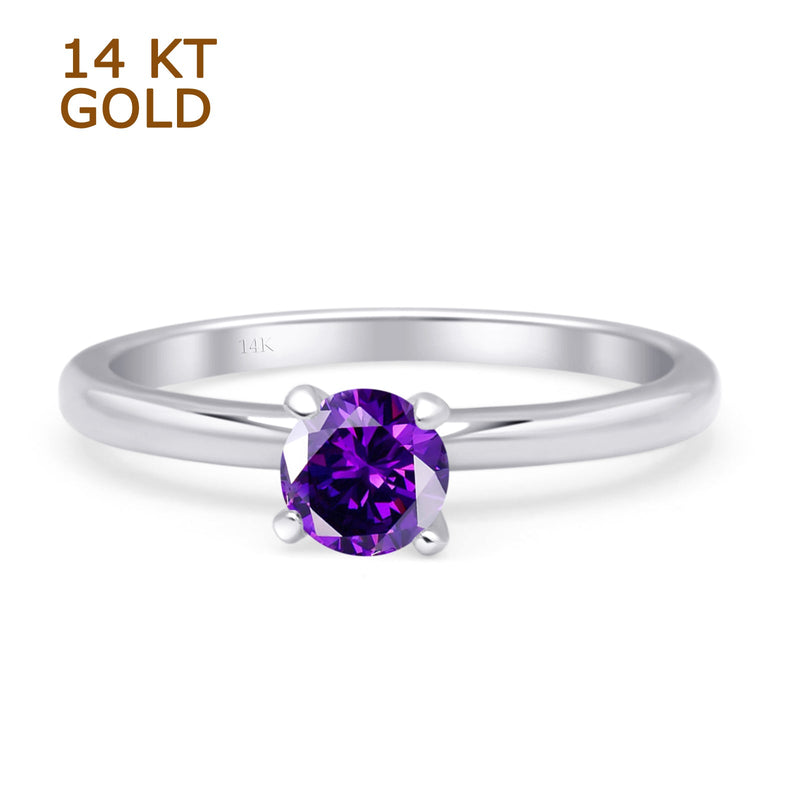 Minimalist Round Solitaire Gold Ring
