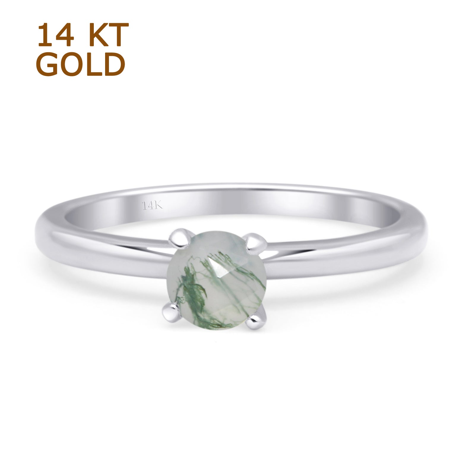 Minimalist Round Solitaire Gold Ring