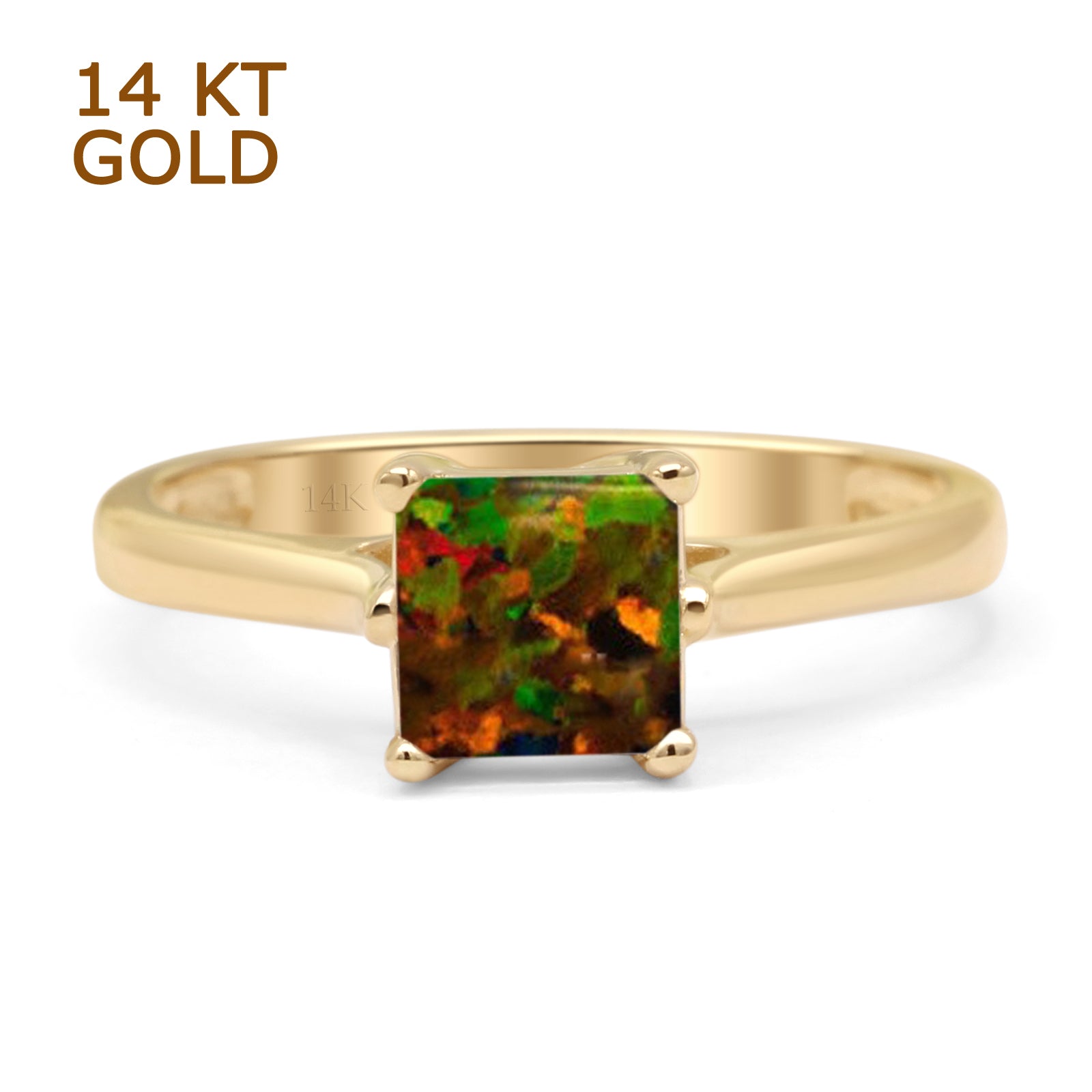 Princess Cut Solitaire Gold Ring