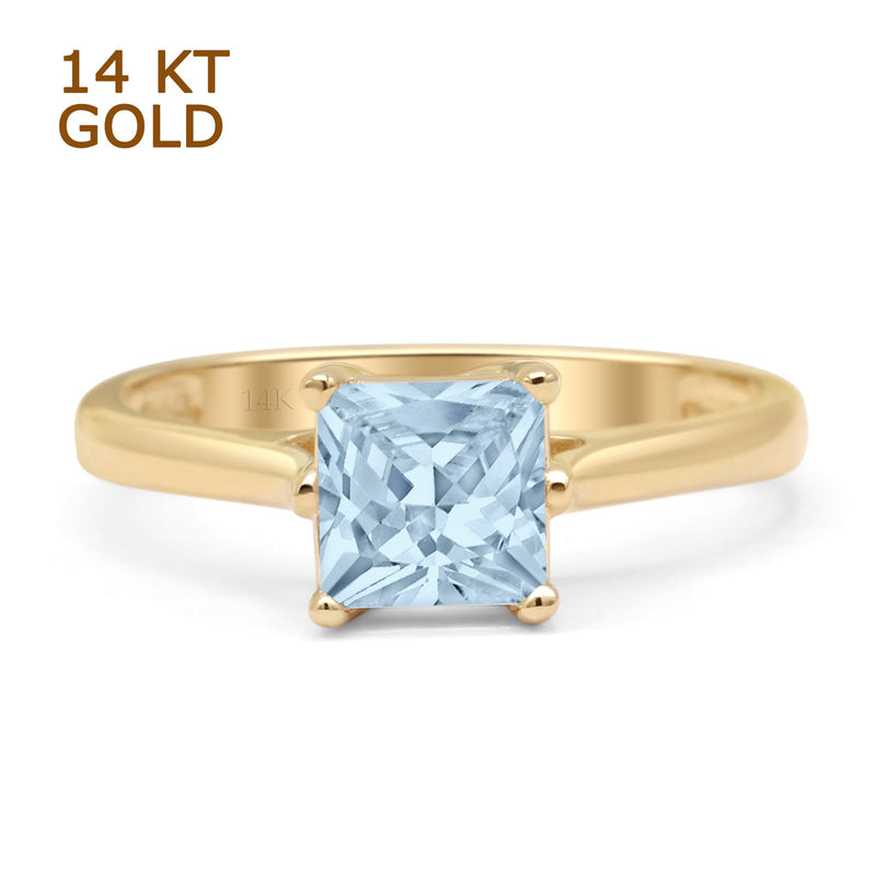 Princess Cut Solitaire Gold Ring