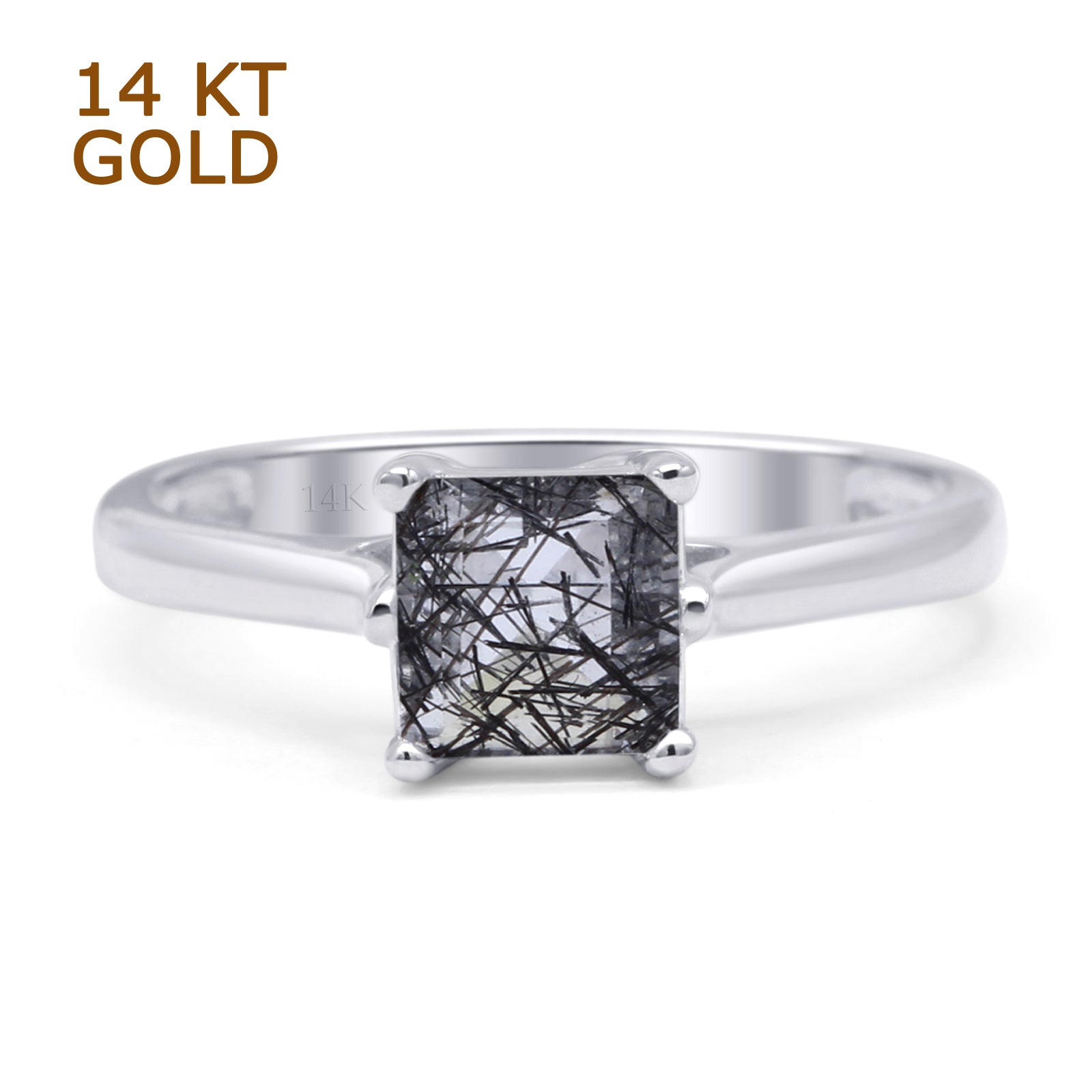Princess Cut Solitaire Gold Ring