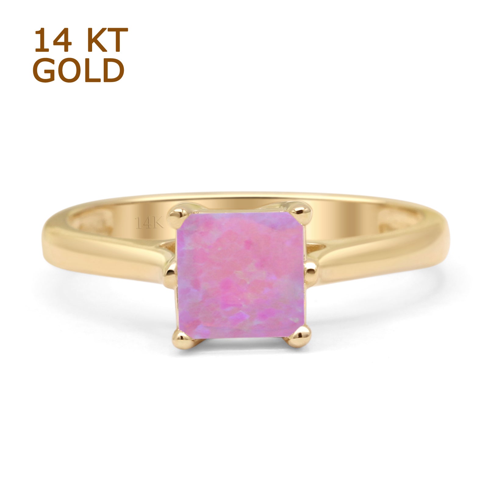 Princess Cut Solitaire Gold Ring