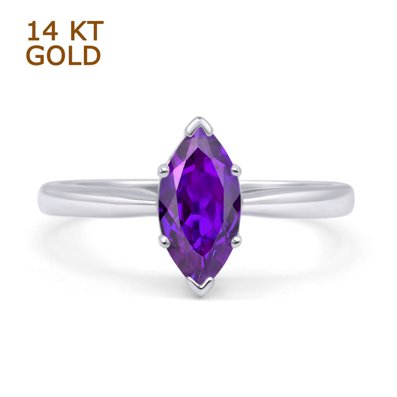 Art Deco Marquise Solitaire Gold Ring