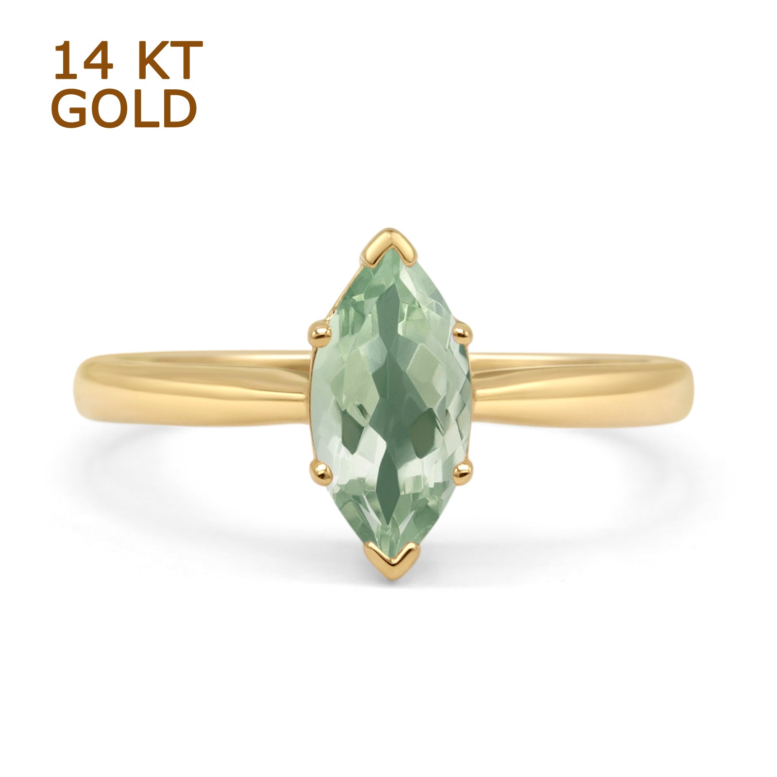 Art Deco Marquise Solitaire Gold Ring