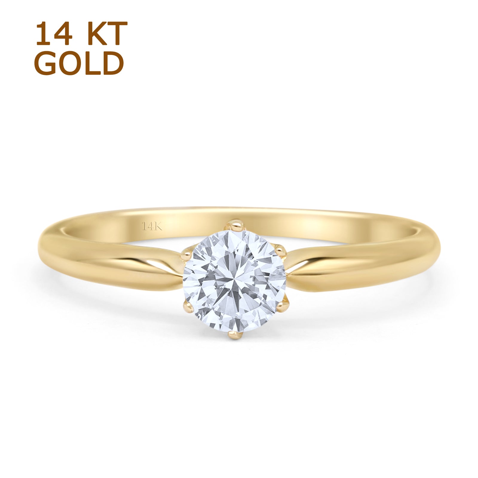 Round Solitaire Gold Ring