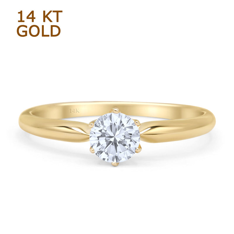 Round Solitaire Gold Ring