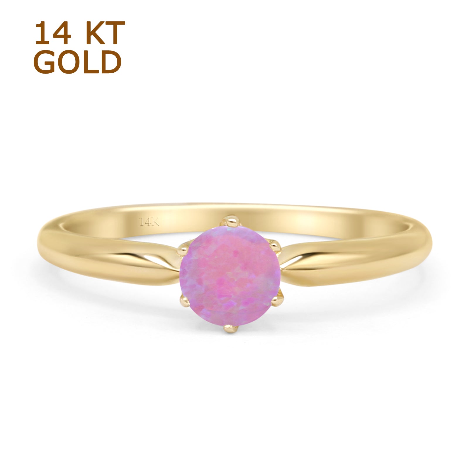 Round Solitaire Gold Ring