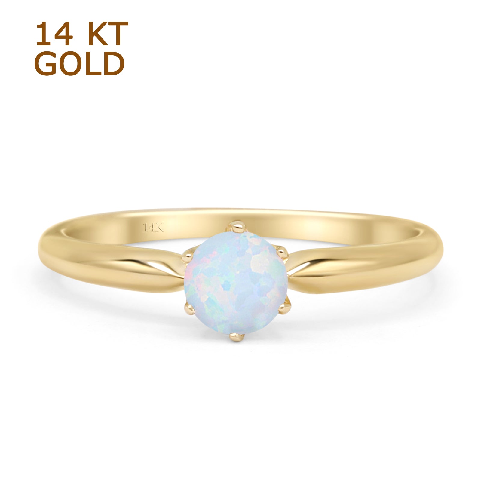 Round Solitaire Gold Ring