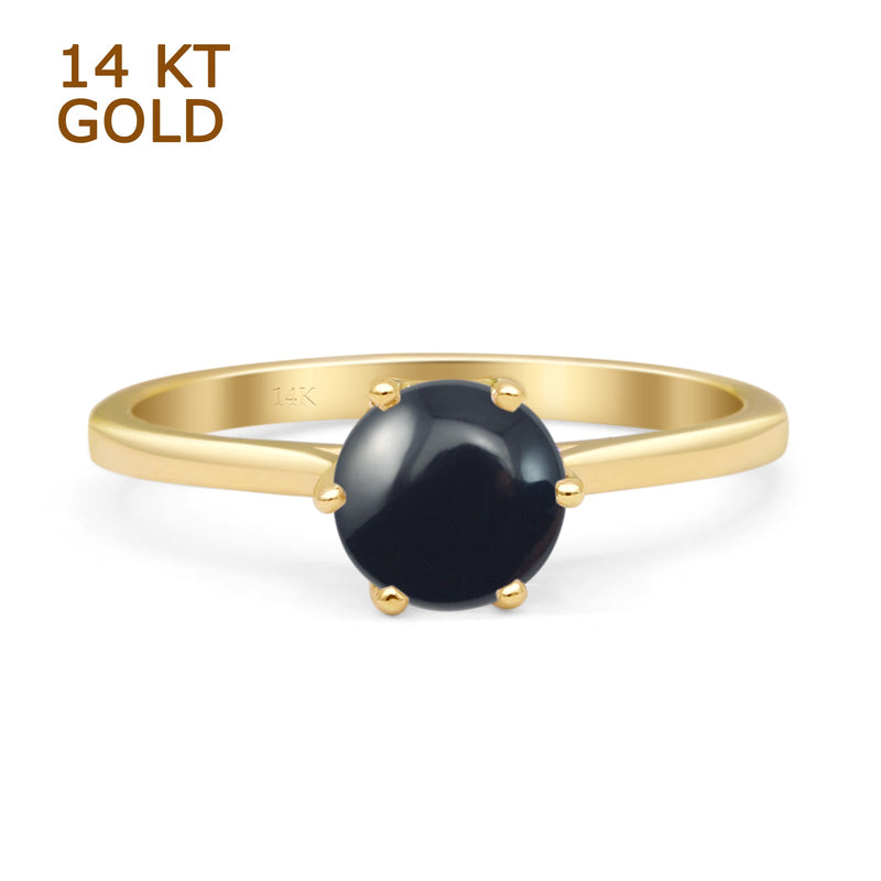 Art Deco Round Solitaire Gold Ring