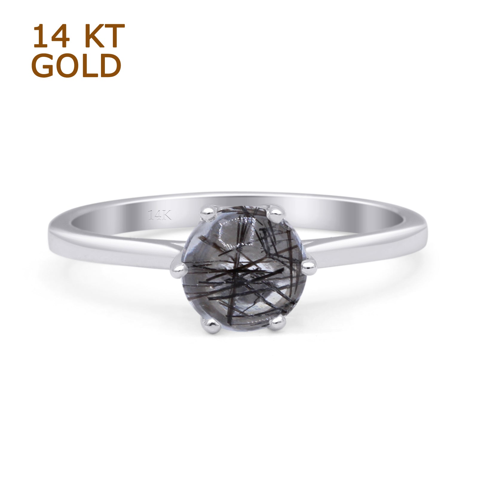 Art Deco Round Solitaire Gold Ring