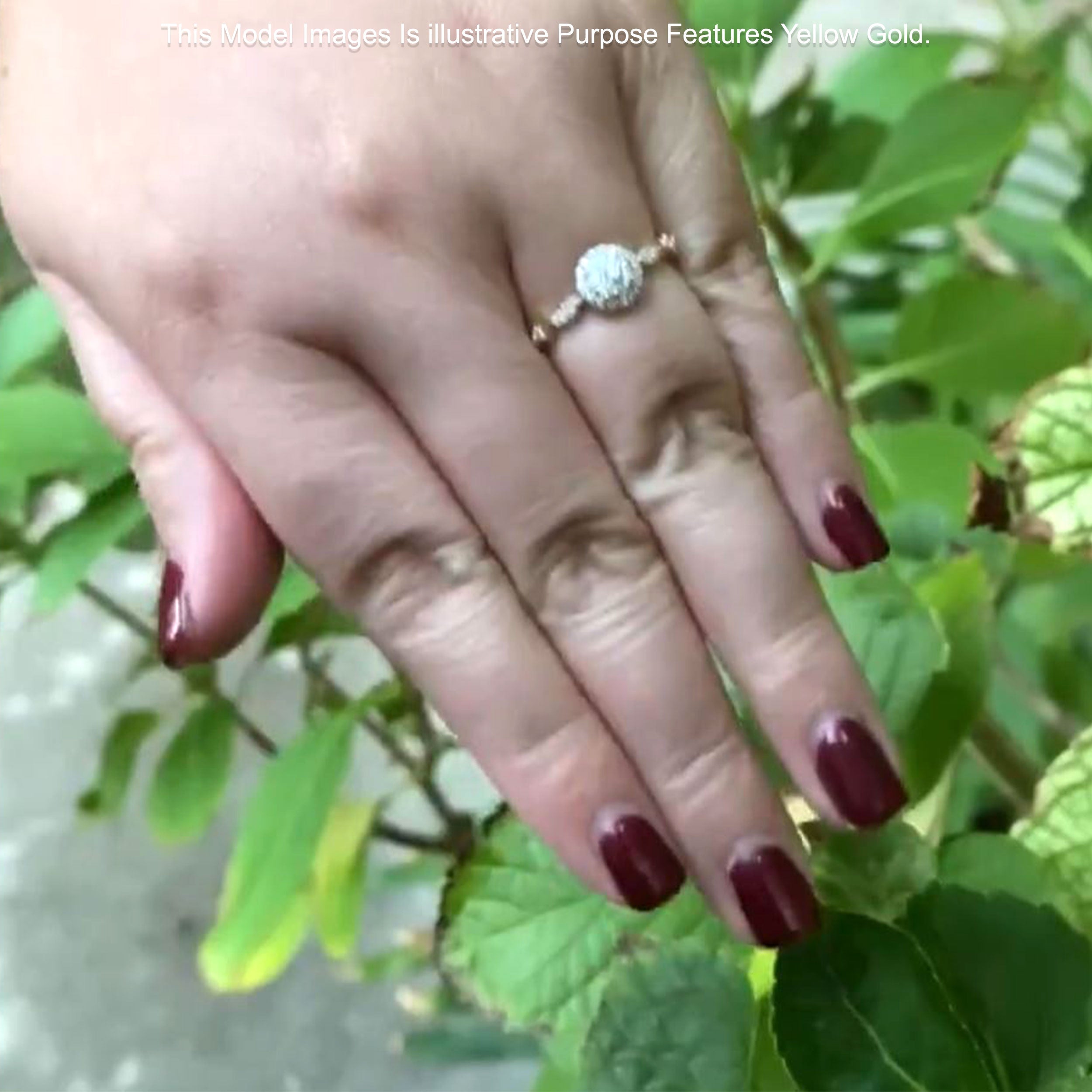 Round Halo Cluster Marquise Band Diamond Ring