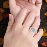 Two Piece Round Natural Stone Bridal Ring