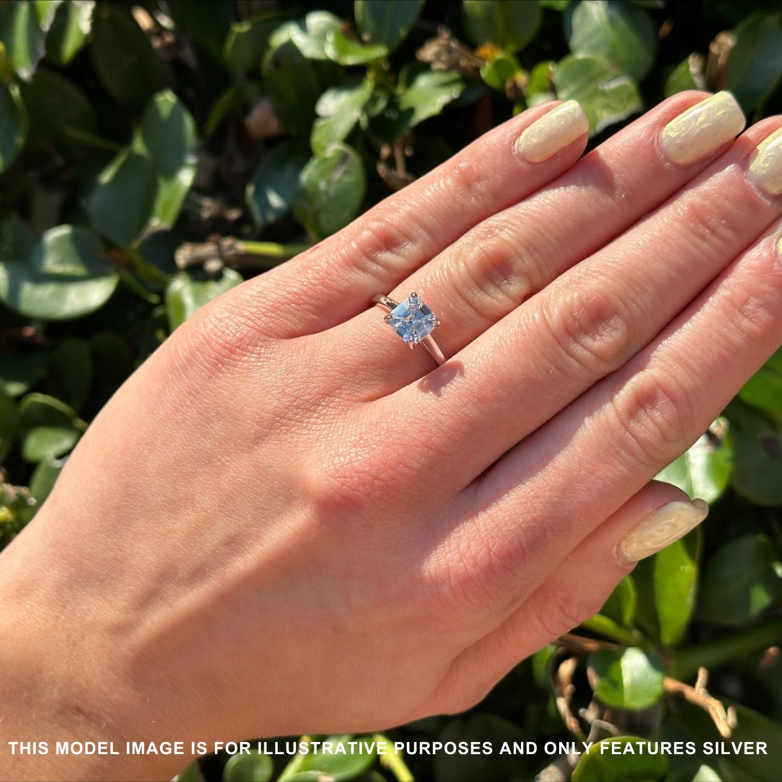 Asscher Cut Vintage Style Solitaire Ring 925 Sterling Silver