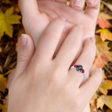 Three Stone Oval Natural Stone Trio Ring