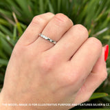 Full Eternity Hexagonal Stackable Band Cubic Zirconia 925 Sterling Silver