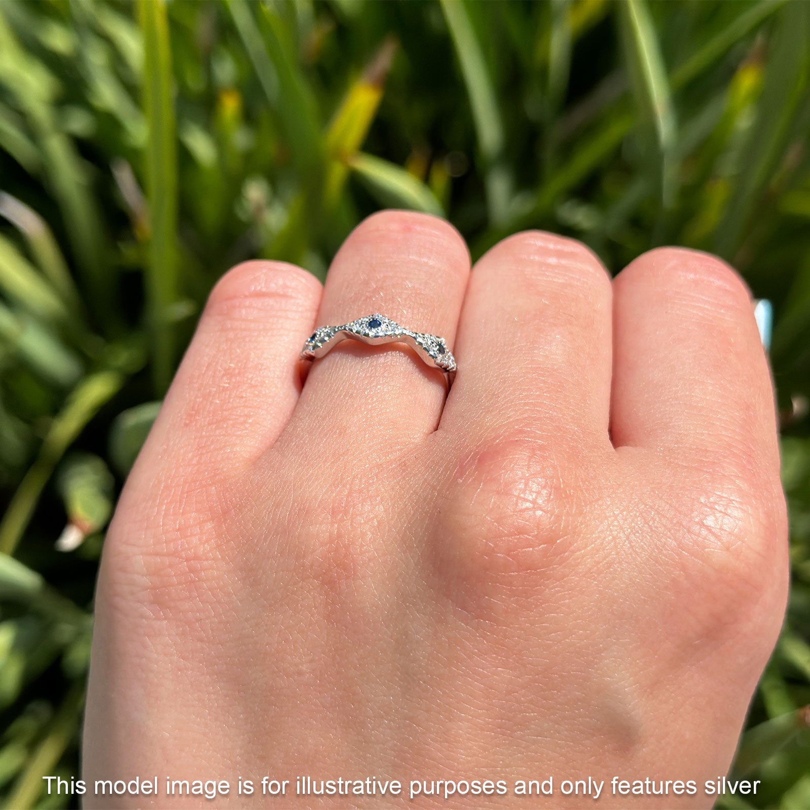 Half Eternity 4mm Cluster Round Cubic Zirconia Bands 925 Sterling Silver