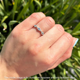 Half Eternity 4mm Cluster Round Cubic Zirconia Bands 925 Sterling Silver