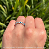 Evil Eye 4mm Round Cubic Zirconia Stackable Band 925 Sterling Silver