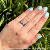 Heart 5mm Evil Eye Ring Cubic Zirconia Stackable Band 925 Sterling Silver