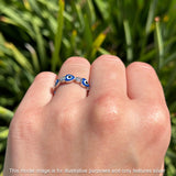Heart 5mm Evil Eye Ring Cubic Zirconia Stackable Band 925 Sterling Silver