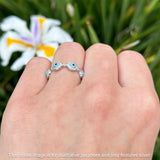 Round Halo CZ Evil Eye Ring