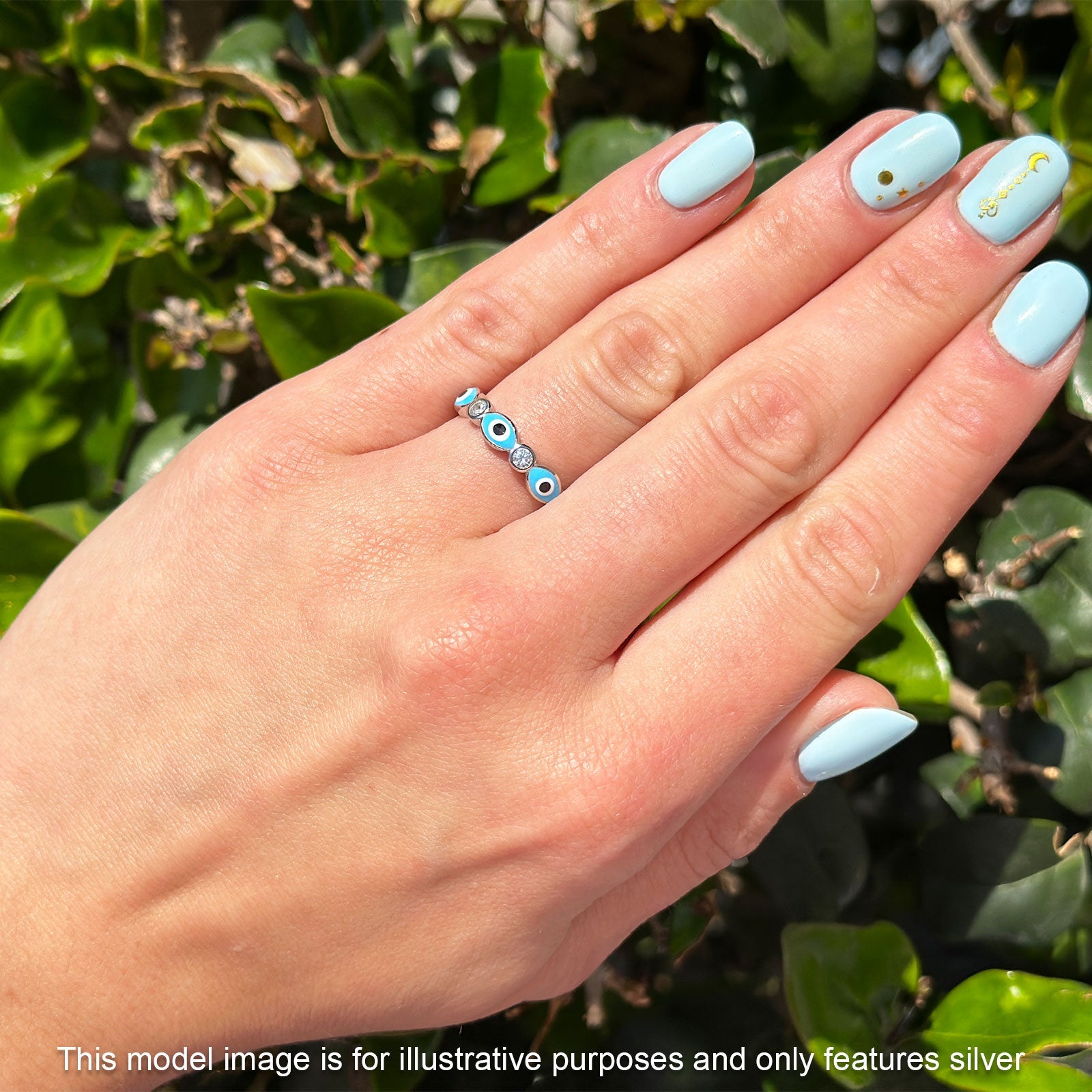 Evil Eye Ring CZ Full Eternity Band.