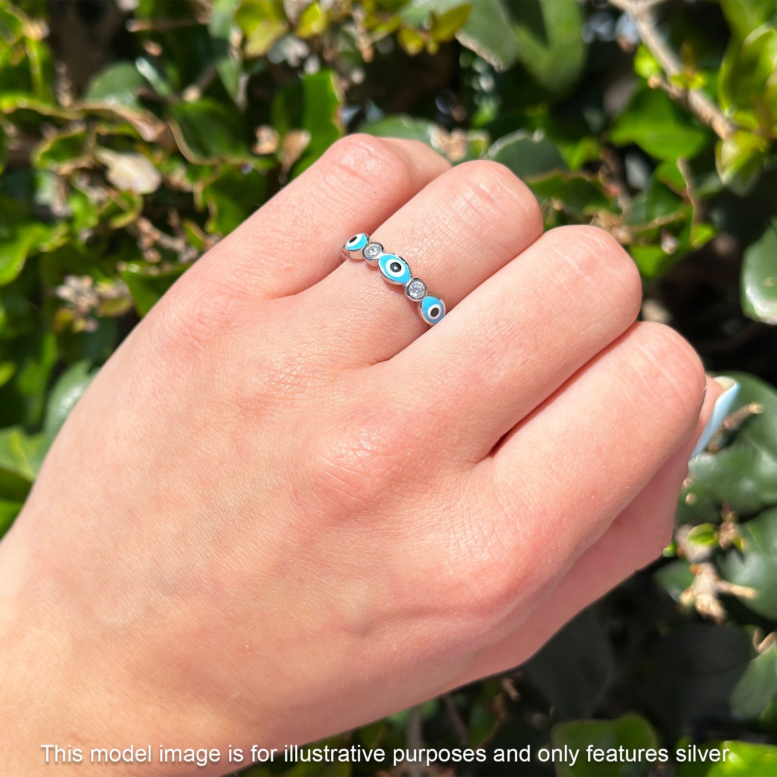 Evil Eye Ring CZ Full Eternity Band.