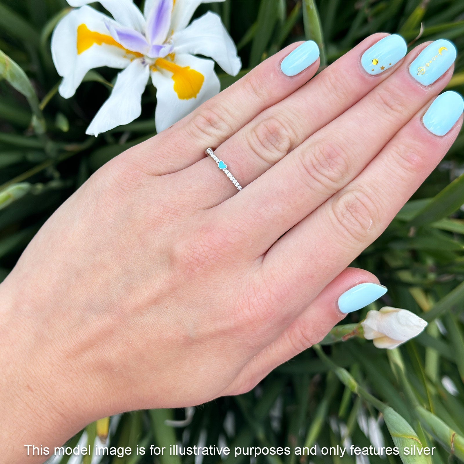 Heart Turquoise Full Eternity Band.