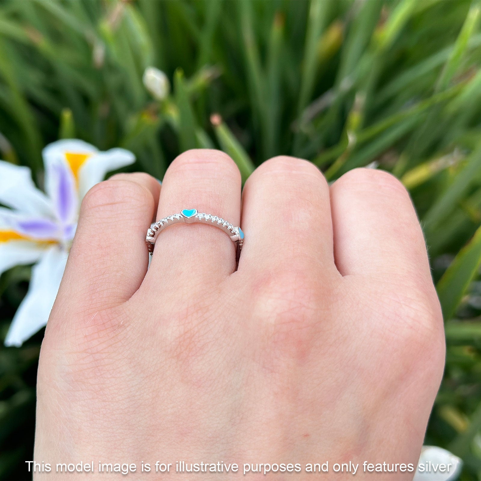 Heart Turquoise Full Eternity Band.