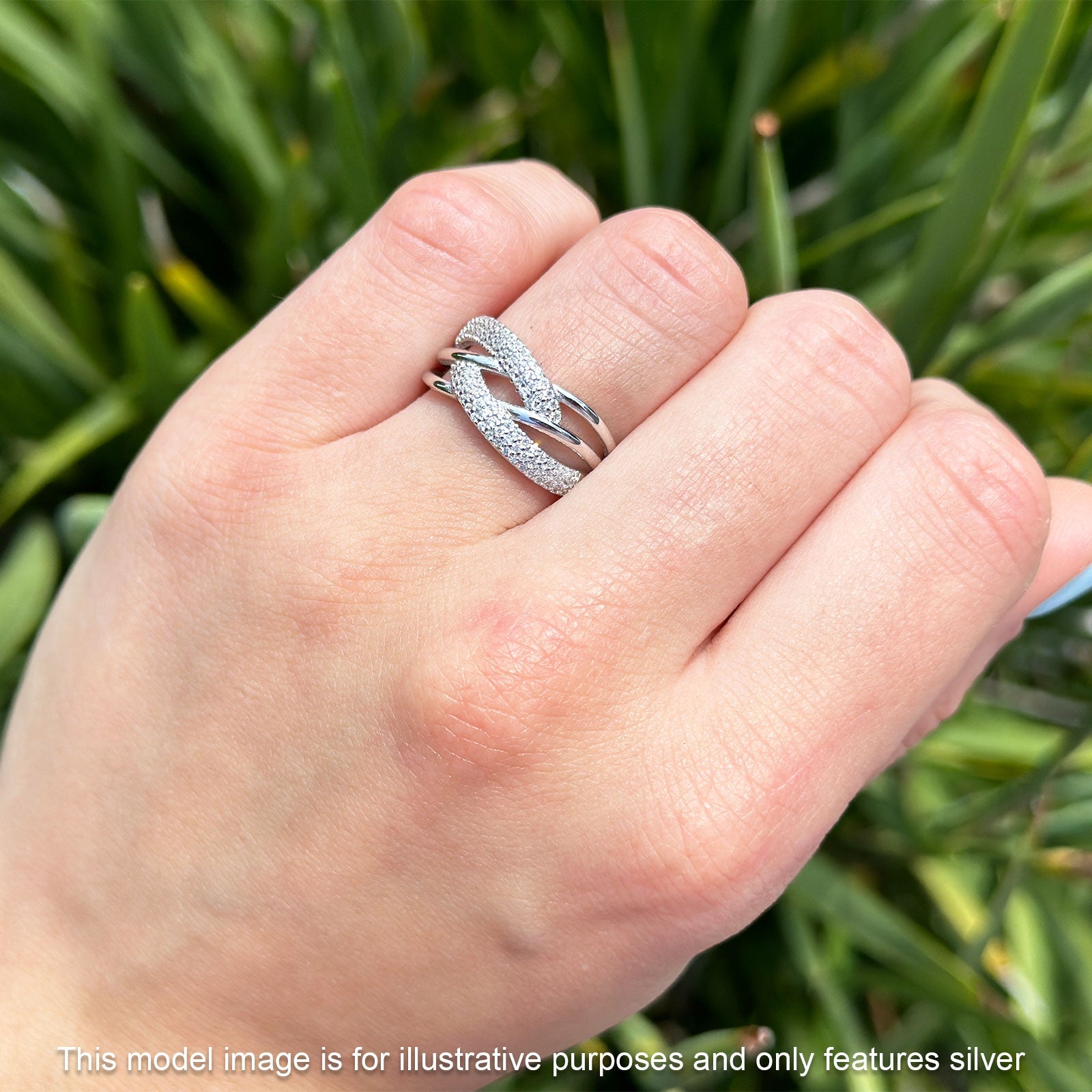 Crossover Ring Stackable Band