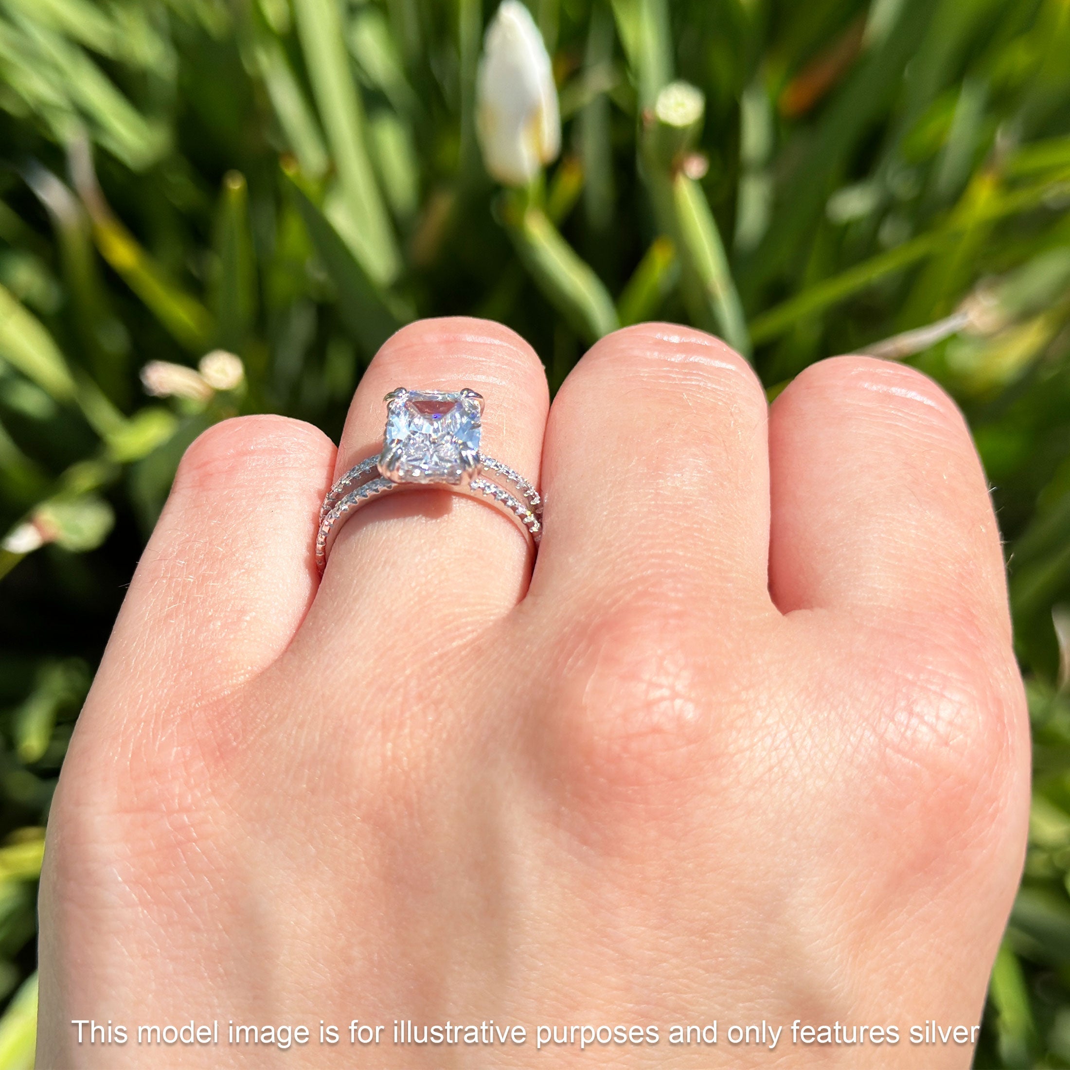 Cushion Cut CZ Ring