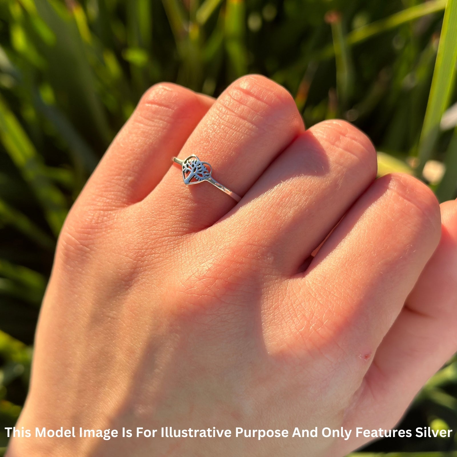 Heart Tree Of Life Ring Oxidized Band