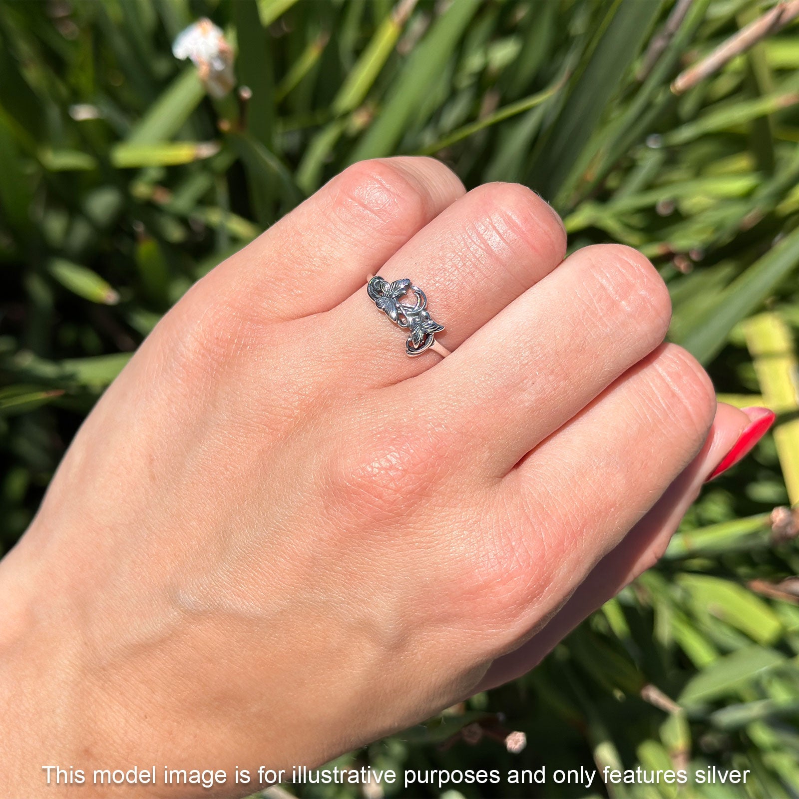 Oxidized Filigree Butterfly Rings