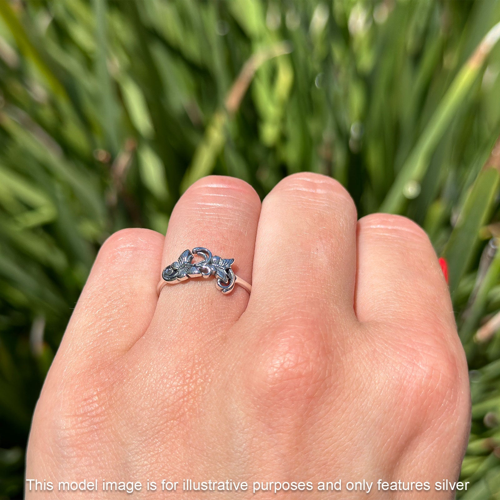 Oxidized Filigree Butterfly Rings
