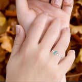 Oxidized Star & Moon Ring