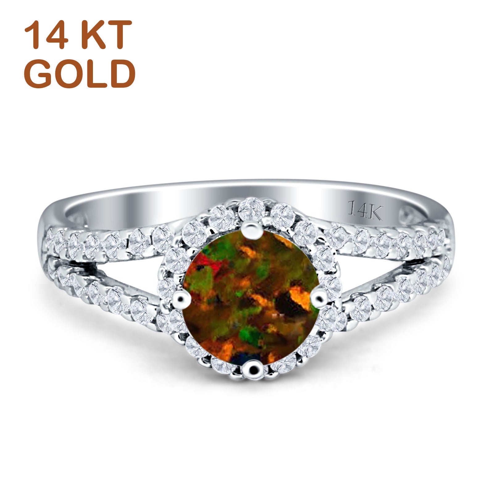 Three Stone Round CZ Gold Ring