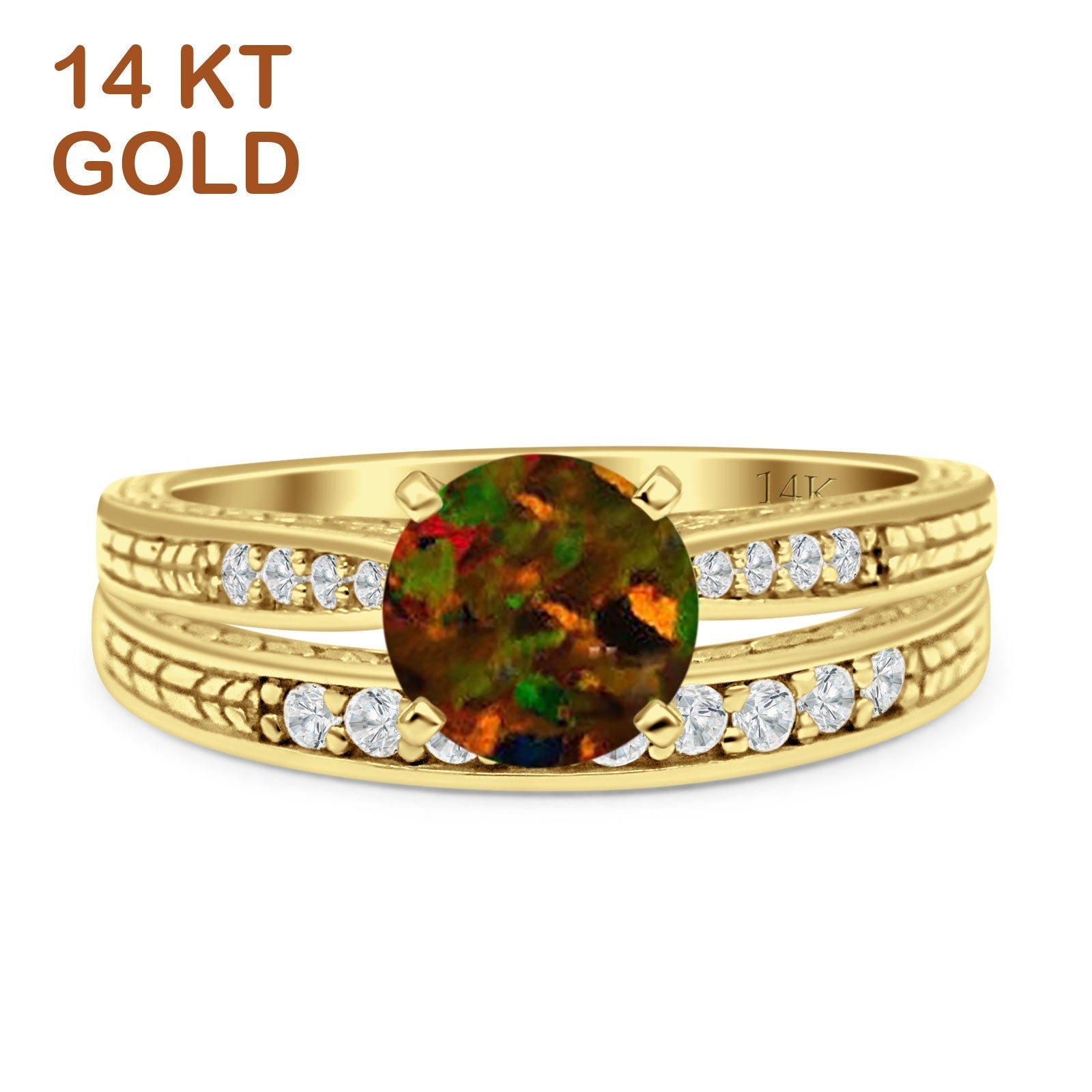 Round Two Piece Gold Ring
