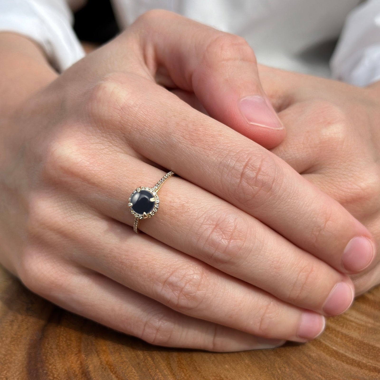 Round Halo Diamond Gold Ring