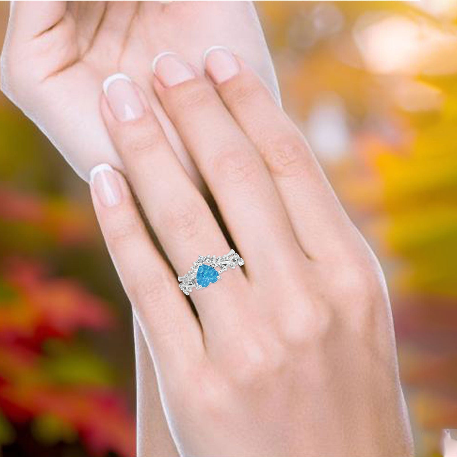Two Piece Heart CZ Ring