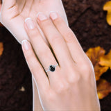 Art Deco Oval Natural Stone Wedding Ring