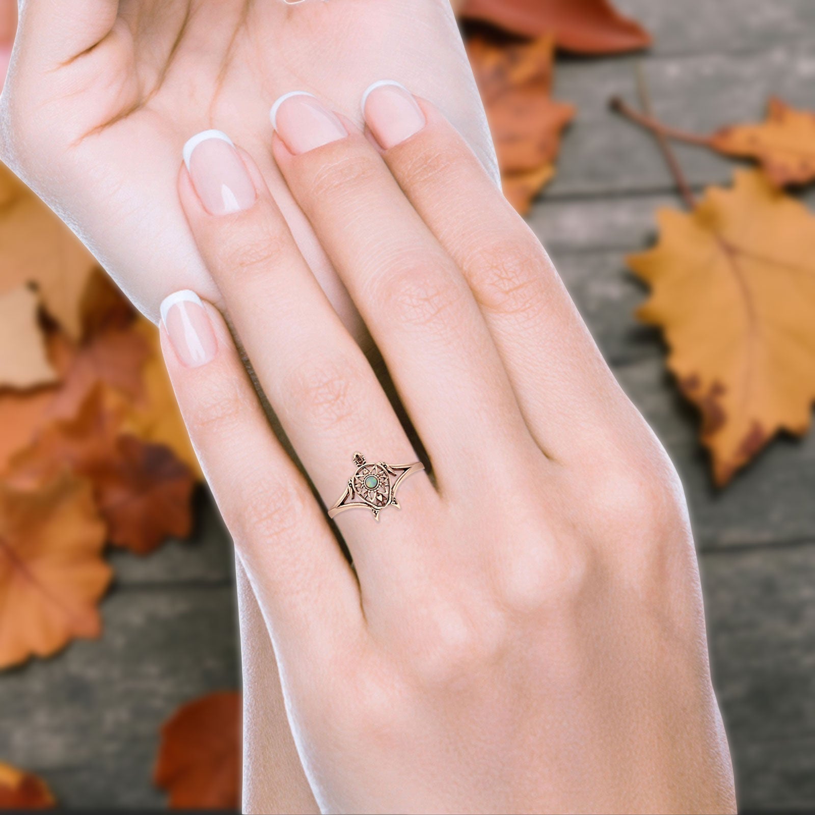 Oxidized Turtle Ring