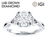 IGI Certified Round 1 Carat Lab Grown Diamond Trio Ring