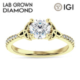 IGI Certified Round 2 Carat Lab Grown Diamond Art Deco Trinity Cluster Ring