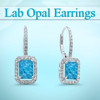 Lab Opal Earrings