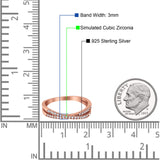 Crisscross X Ring Round Eternity Simulated Cubic Zirconia 925 Sterling Silver