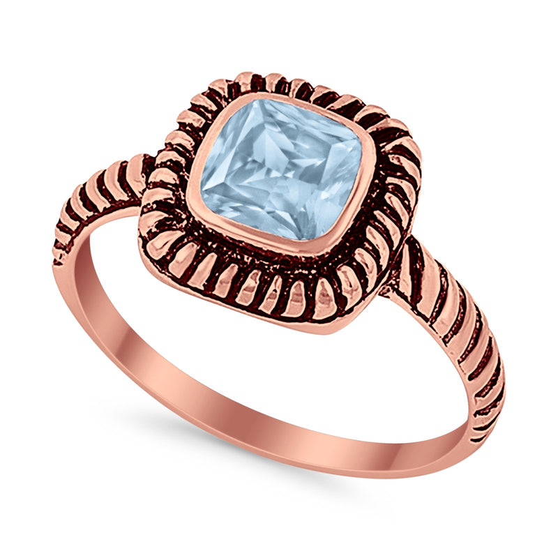 Cable Shank Design Wedding Ring Simulated Cubic Zirconia 925 Sterling Silver