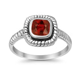 Cable Shank Design Wedding Ring Simulated Cubic Zirconia 925 Sterling Silver