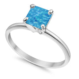 Solitaire Wedding Ring Princess Cut Simulated Cubic Zirconia 925 Sterling Silver